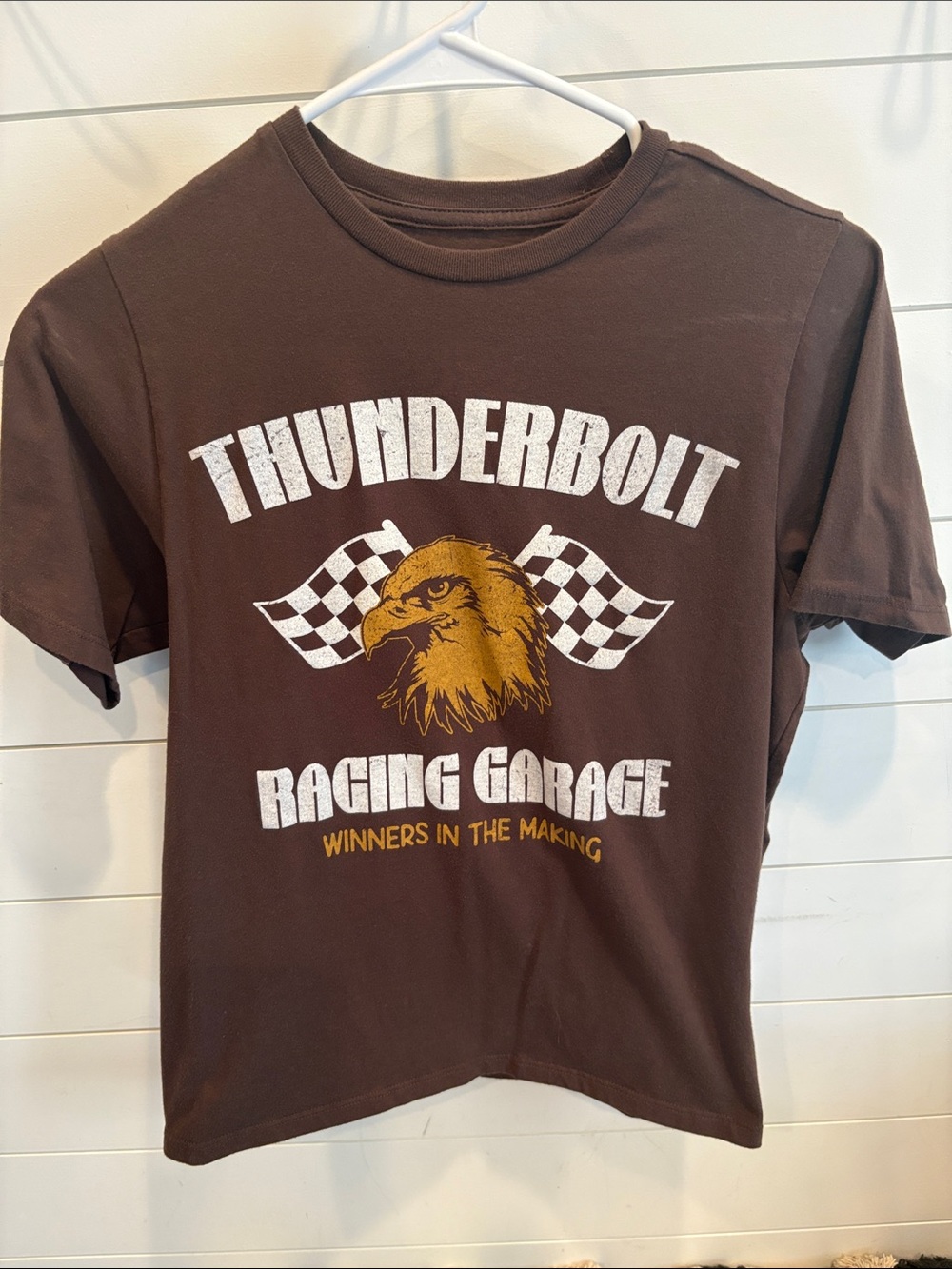 RSQ Brown 'Thunderbolt Raging Garage' Eagle Graphic Tee